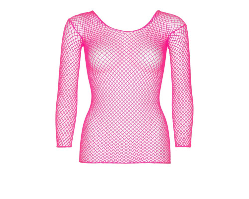 Сітчастий топ Leg Avenue Long Sleeves T-Shirts Neon Pink, One Size
