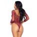 Сітчасте боді зі стразами Leg Avenue Crystalized fishnet bodysuit Burgundy One Size