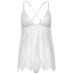 Сорочка бебі-дол Leg Avenue Floral lace babydoll & string White M, стрінги