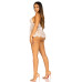 Сорочка бебі-дол Leg Avenue Floral lace babydoll & string White L, стрінги