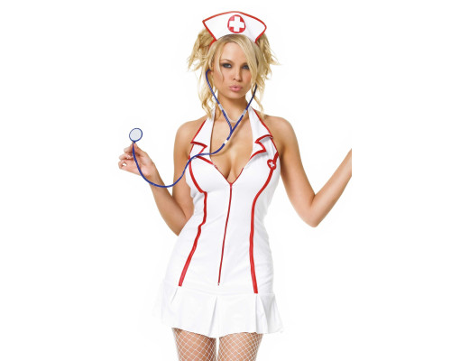 Еротичний костюм медсестри Leg Avenue Head Nurse M/L, сукня, аксесуар на голову, стетоскоп