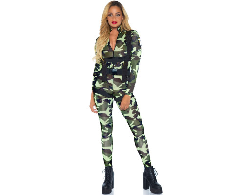 Еротичний костюм десантниці Leg Avenue Pretty Paratrooper M, комбінезон, портупея