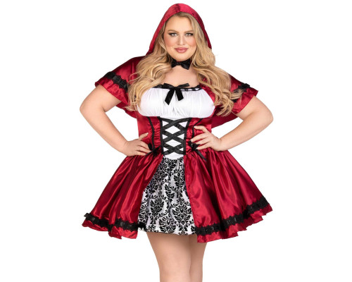 Еротичний костюм Червоної шапочки Leg Avenue Gothic Red Riding Hood 3X–4X, сукня, накидка