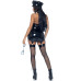 Вініловий костюм поліціянтки Leg Avenue Vinyl Naughty Cop Black L, сукня, кашкет, наручники