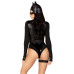 Еротичний костюм кішечки Leg Avenue Fierce Feline S, боді, пояс з підв’язкою, маска кішки
