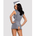 Еротичний костюм стюардеси Obsessive Stewardess 3 pcs grey S/M (м'ята упаковка!!!)