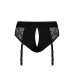 Кружевные трусы для страпона с подвязками для чулок Strap-On-Me DIVA HARNESS - L (мятая упаковка!!!)
