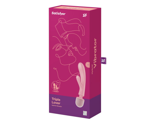 Вібратор-кролик з вібромасажером Satisfyer Triple Lover Pink, 3 мотори