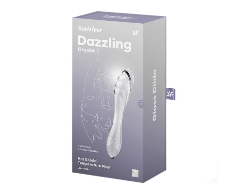 Двосторонній скляний дилдо Satisfyer Dazzling Crystal 1 Transparent, дуже міцний, без стопера