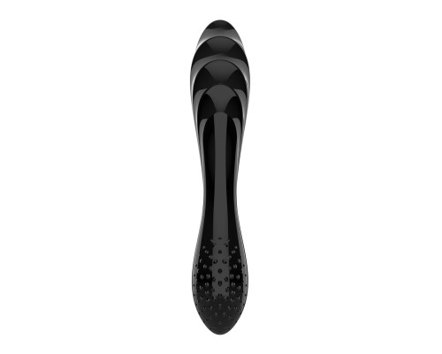 Двосторонній скляний дилдо Satisfyer Dazzling Crystal 1 Black, дуже міцний, без стопера