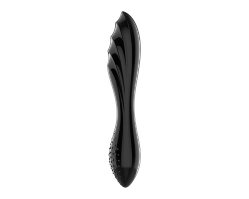 Двосторонній скляний дилдо Satisfyer Dazzling Crystal 1 Black, дуже міцний, без стопера