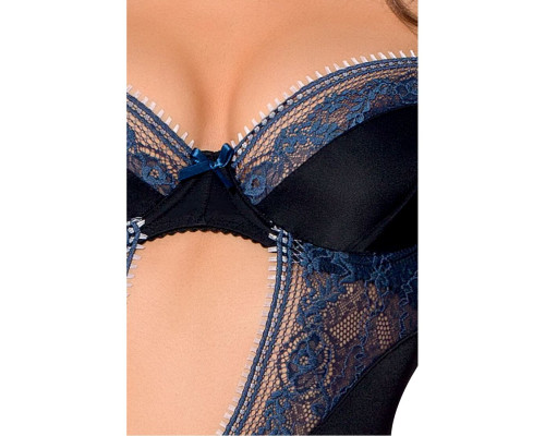 Корсет із пажами GISELE CORSET black XXL/XXXL — Passion Exclusive, трусики