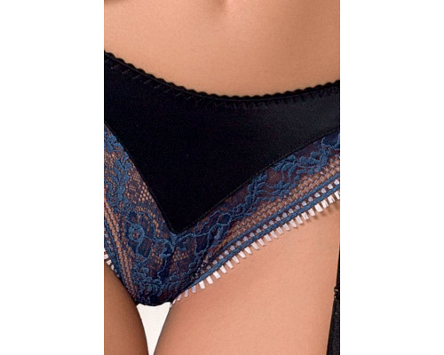 Комплект білизни Passion Exclusive GISELE SET XXL/XXXL, black, ліф, трусики з пажами