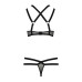 Комплект білизни Passion Exclusive HAGAR SET XXL/XXXL, black, стрепи трусики та ліф