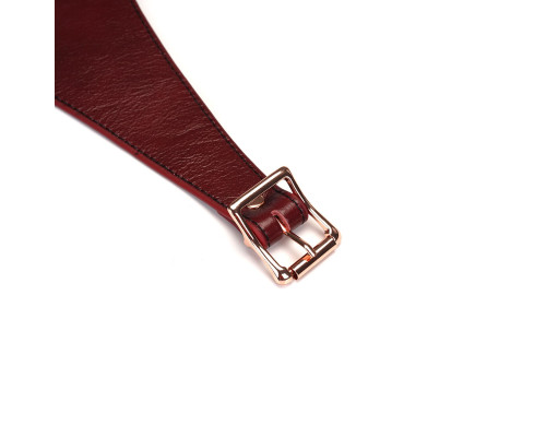 Шкіряні трусики для страпона Liebe Seele Wine Red Strap on Harness, універсальний розмір