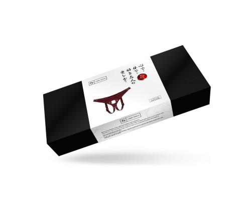Шкіряні трусики для страпона Liebe Seele Wine Red Strap on Harness, універсальний розмір