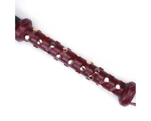 Флогер Liebe Seele Wine Red Studded Flogger, натуральна шкіра