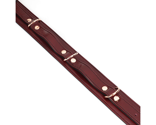 Фіксатори для стегон Liebe Seele Wine Red Thigh Cuffs L Size, натуральна шкіра