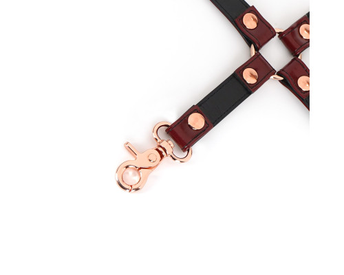 Шкіряна хрестовина Liebe Seele Wine Red Hogtie
