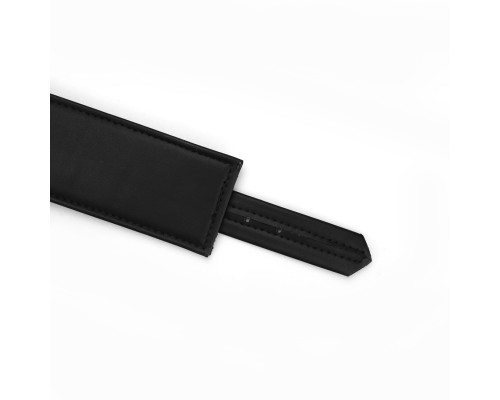 Наручники з ланцюжком Liebe Seele Black Organosilicon Wrist Cuff, екошкіра