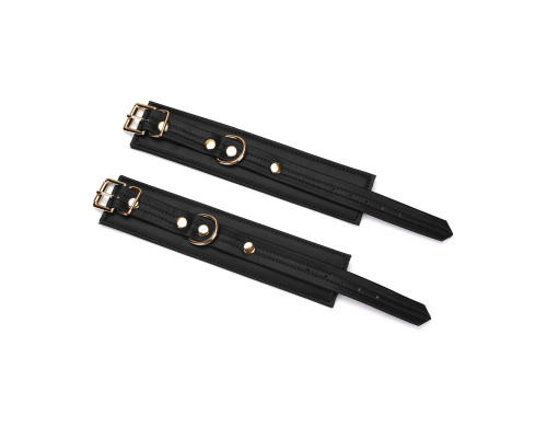 Наручники з ланцюжком Liebe Seele Black Organosilicon Wrist Cuff, екошкіра