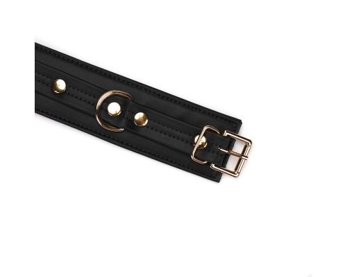 Наручники з ланцюжком Liebe Seele Black Organosilicon Wrist Cuff, екошкіра