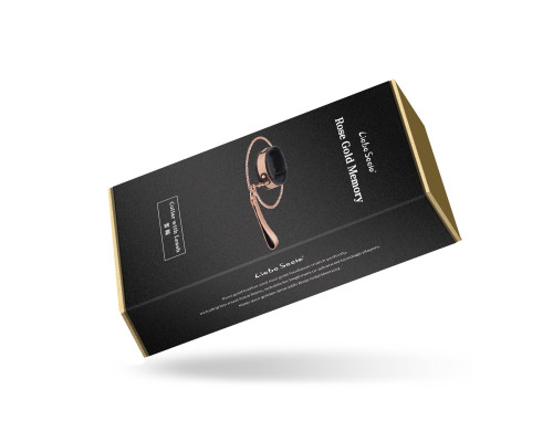 Широкий нашийник з повідцем Liebe Seele Rose Gold Memory Collar with Leash, натуральна шкіра