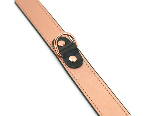 Нашийник із затискачами для сосків Liebe Seele Rose Gold Memory Collar with Nipple Clamps, шкіра