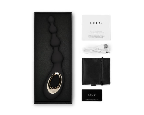 Анальне намисто з вібрацією LELO Soraya Beads Black, різний діаметр намистин, 8 режимів