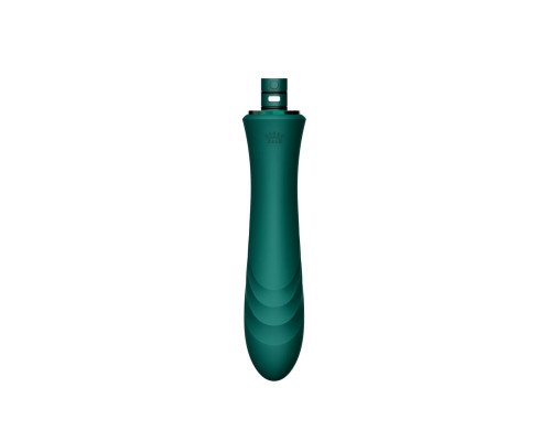 Компактна смарт секс-машина Zalo – Sesh Turquoise Green, 2 насадки, пульт ДК, кристал Swarovski