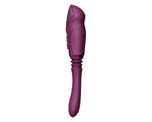 Компактна смарт секс-машина Zalo – Sesh Velvet Purple, 2 насадки, пульт ДК, кристал Swarovski