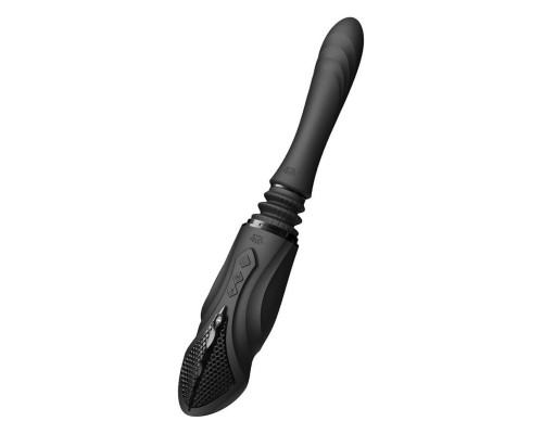 Компактна смарт секс-машина Zalo – Sesh Obsidian Black, 2 насадки, пульт ДК, кристал Swarovski