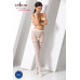 Сітчасті колготки з відкритим доступом Passion S015 One Size, White, імітація панчіх і трусиків
