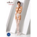 Сітчасті панчохи-стокінги Passion S016 One Size, White, імітація ажурного пояса з гартерами