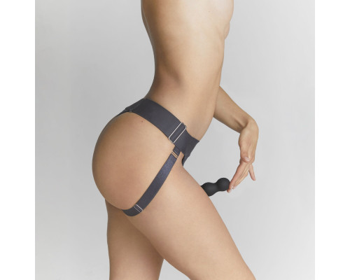Трусики для страпона Strap-On-Me HARNAIS LINGERIE UNIQUE, One Size, сірі