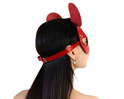 Шкіряна маска мишки Art of Sex - Mouse Mask, колір Червоний