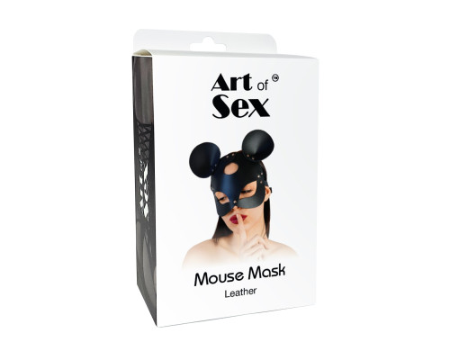 Шкіряна маска мишки Art of Sex - Mouse Mask, колір Білий
