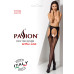 Сітчасті панчохи-стокінги Passion S018 One Size, White, імітація пояса, сітка з вертикальними смужка