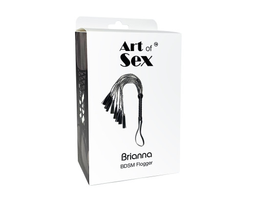 Ажурний батіг з екошкіри Art of Sex - Brianna, колір чорний