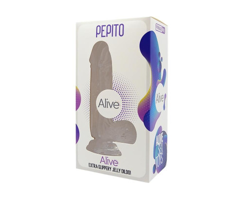 Прозрачный фаллоимитатор Alive Jelly Dildo Pepito (мятая упаковка!!!)