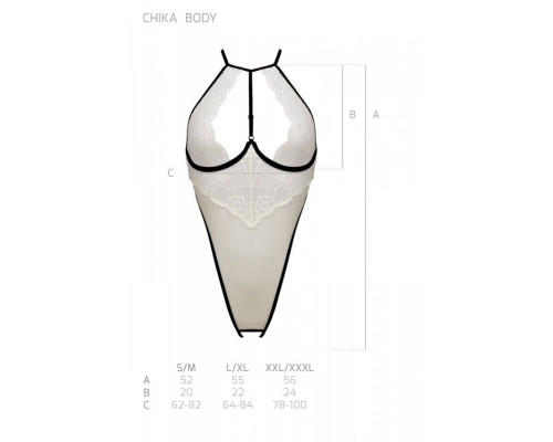 Боді з доступом Passion CHIKA BODY L/XL, cream