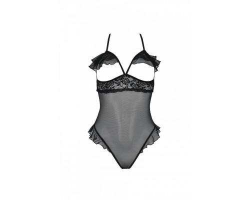 Еротичне боді Passion DOLLY BODY, L/XL, black, з відкритими чашками