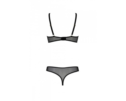Еротичне боді Passion MARINA BODY, S/M, black, з відкритими чашками