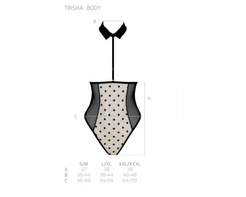 Еротичне боді Passion TRISHA BODY, S/M, beige, з відкритими чашками