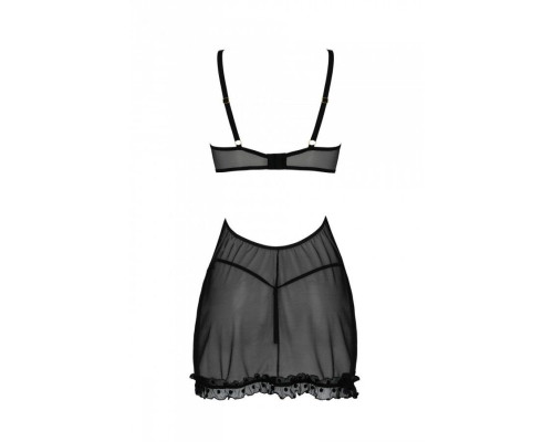 Еротичний пеньюар Passion MARINA CHEMISE, L/XL, black