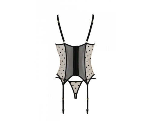 Корсет Passion MARINA CORSET, XXL/XXXL, beige, з відкритими чашками