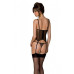Корсет Passion MARINA CORSET, L/XL, black, з відкритими чашками