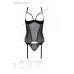 Корсет Passion MARINA CORSET, L/XL, black, з відкритими чашками