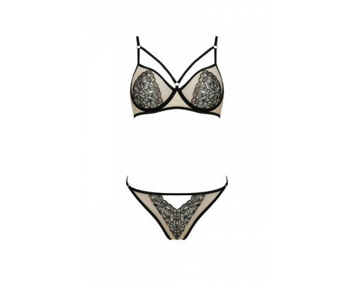 Комплект Passion LORINA SET, XXL/XXXL, beige, бюстгальтер та трусики