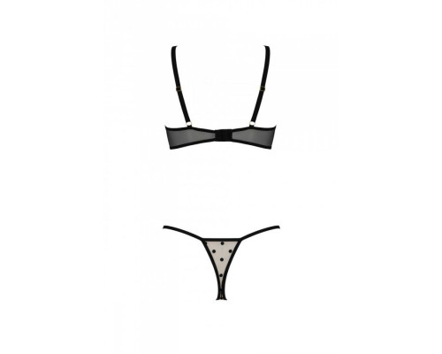 Еротичний комплект Passion MARINA SET WITH OPEN BRA, XXL/XXXL, beige, відкриті чашки